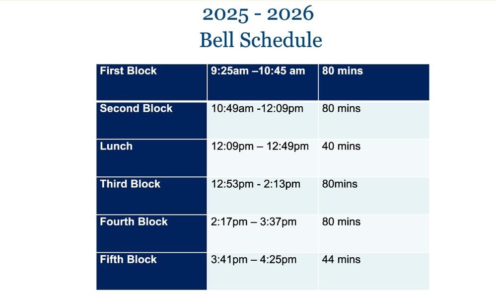 25-26 Bell Schedule